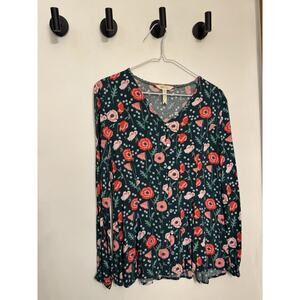 Matilda Jane Yesteryear Green Floral Printed Top Womens Blouse Size M - NWT